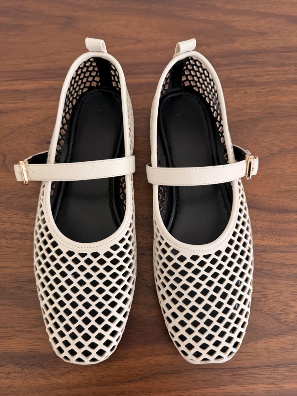 H&M Cream Mary Jane Mesh Flats